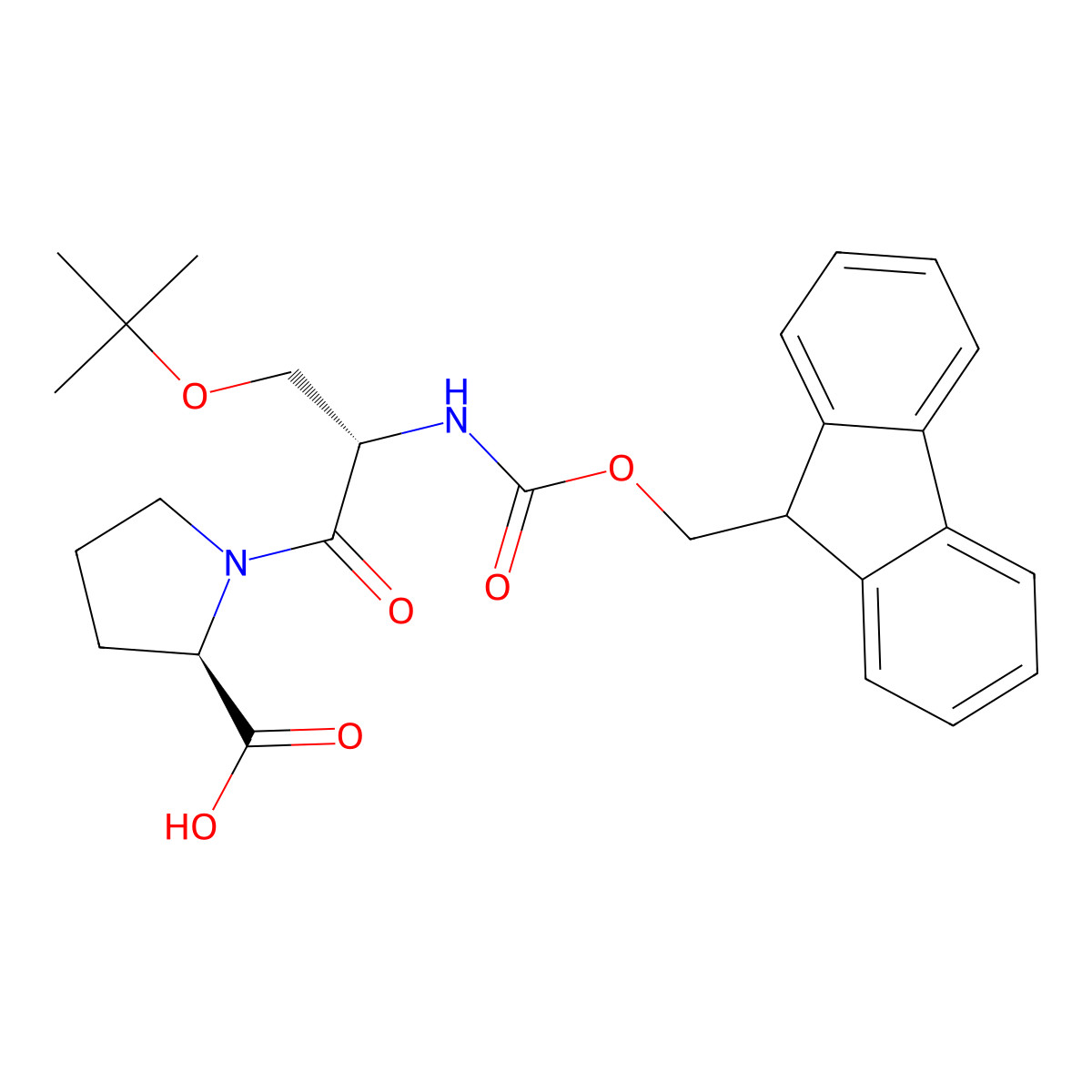 (2R)-1-[(2S)-3-(tert-butoxy)-2-({[(9H-fluoren-9-yl)methoxy]carbonyl}amino)propanoyl]pyrrolidine-2-carboxylic acid molecular structure, CAS 2171145-35-8
