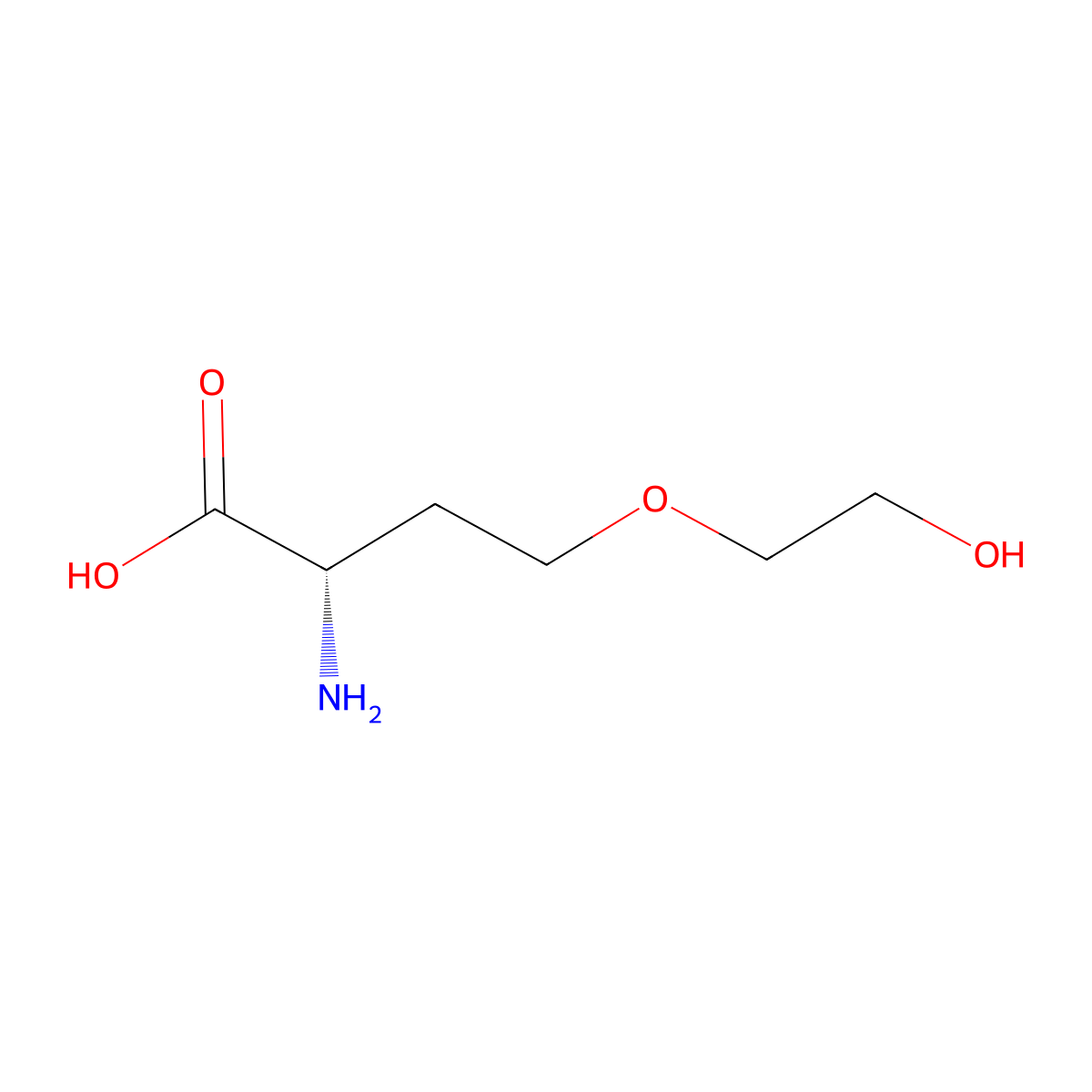 (2S)-2-amino-4-(2-hydroxyethoxy)butanoic acid molecular structure, CAS 2171151-63-4