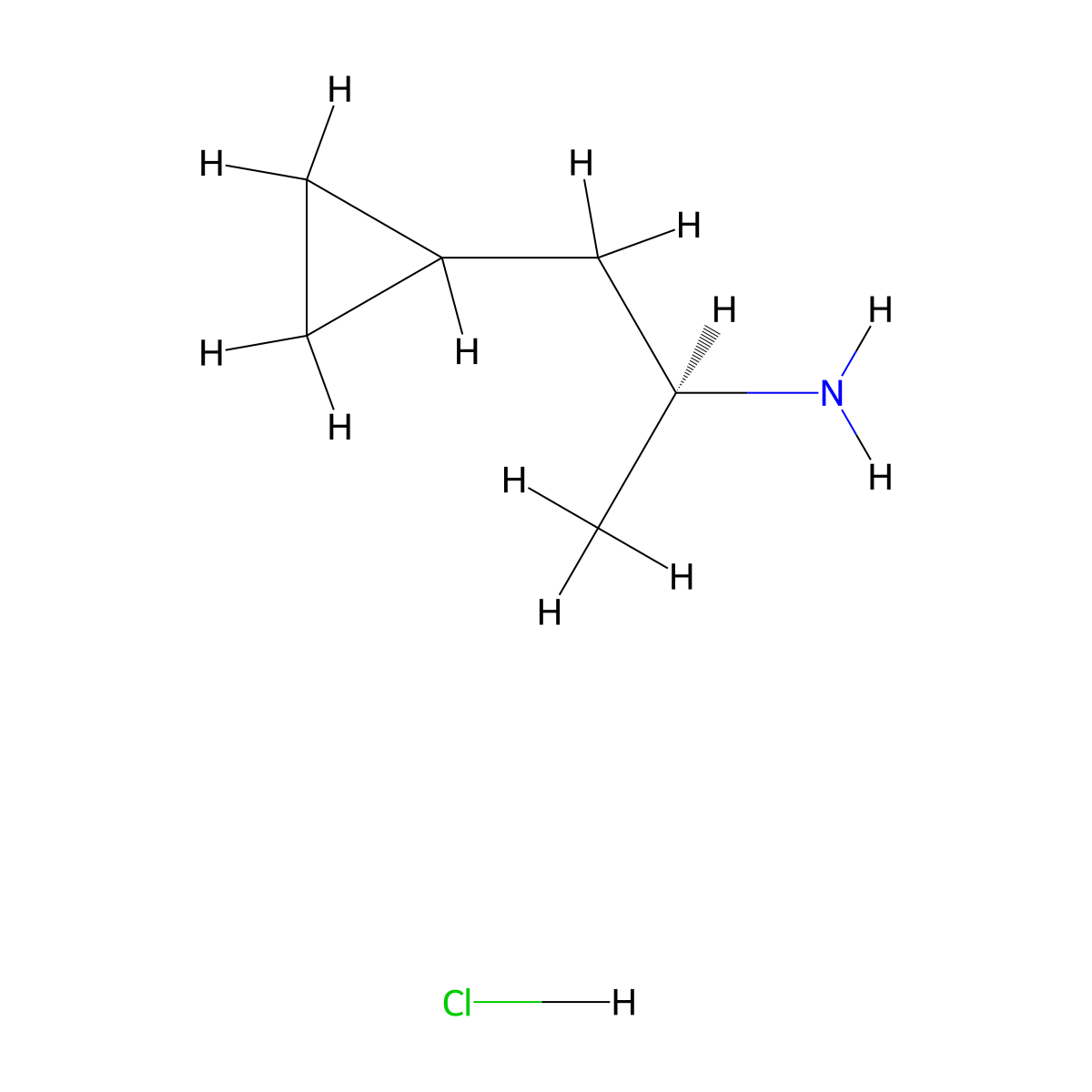 (2S)-1-cyclopropylpropan-2-amine hydrochloride molecular structure, CAS 2171163-74-7