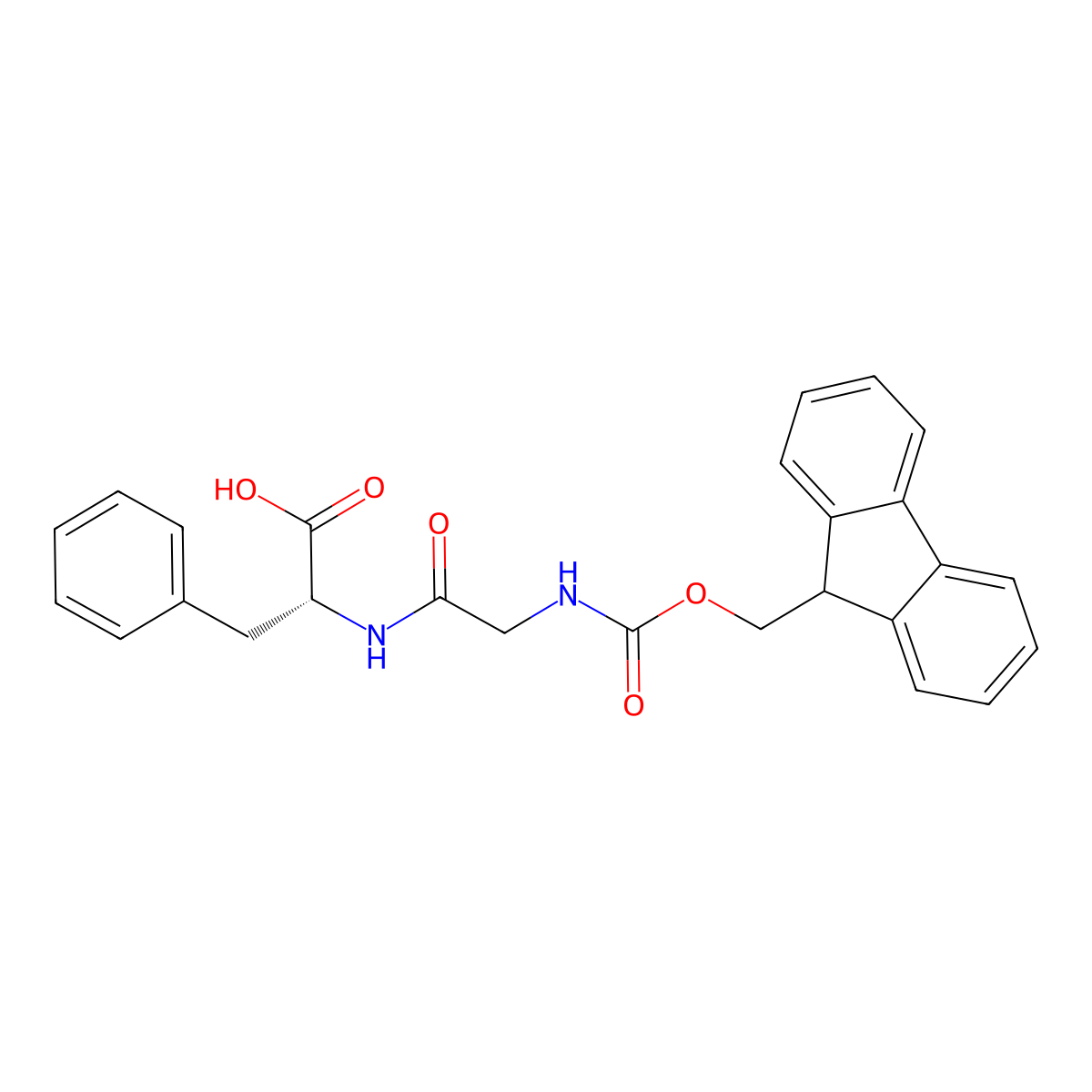 (2R)-2-[2-({[(9H-fluoren-9-yl)methoxy]carbonyl}amino)acetamido]-3-phenylpropanoic acid molecular structure, CAS 2171175-67-8