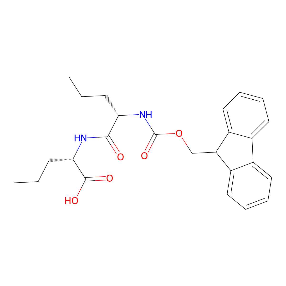 (2S)-2-[(2S)-2-({[(9H-fluoren-9-yl)methoxy]carbonyl}amino)pentanamido]pentanoic acid molecular structure, CAS 2171179-70-5