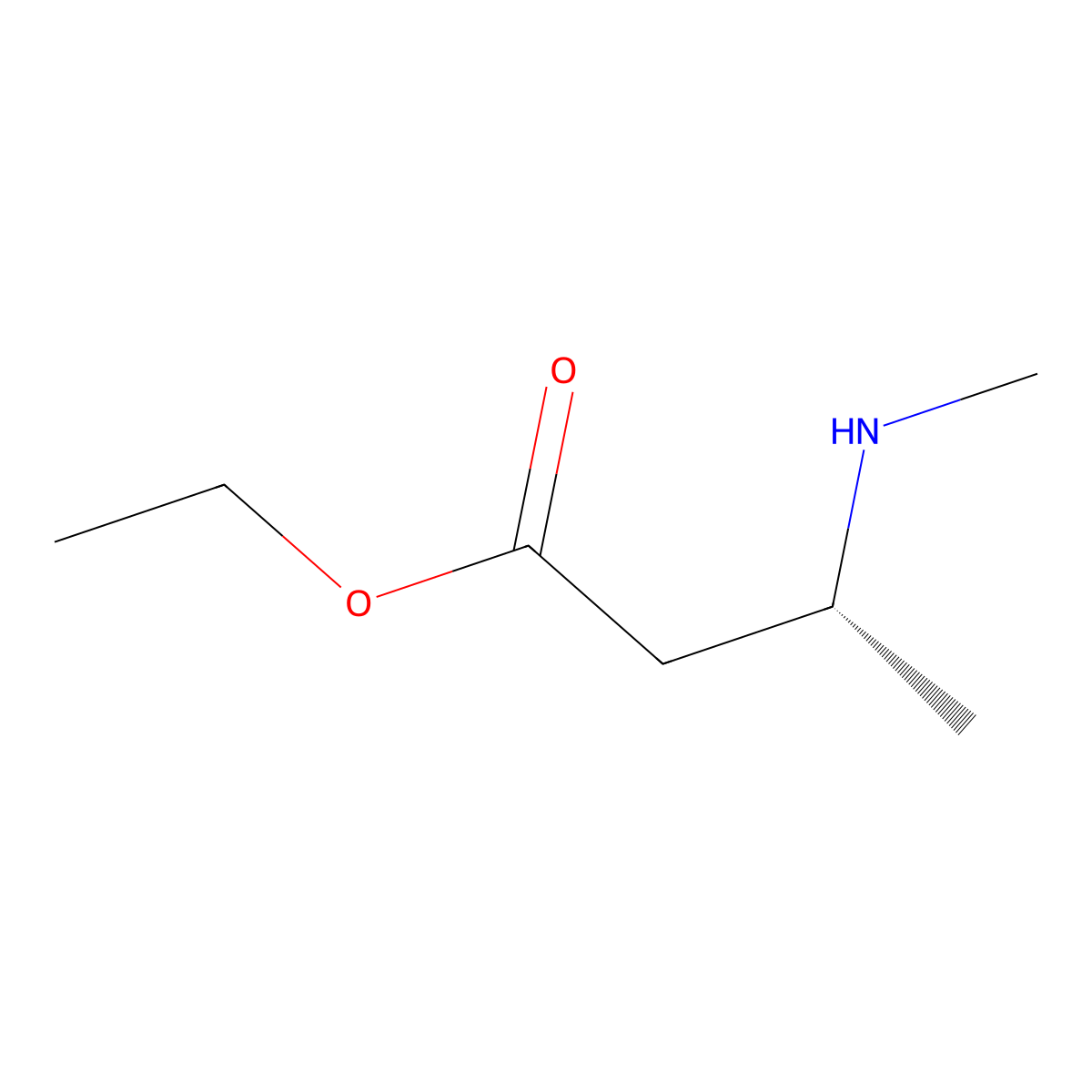 ethyl (3R)-3-(methylamino)butanoate molecular structure, CAS 2171182-29-7