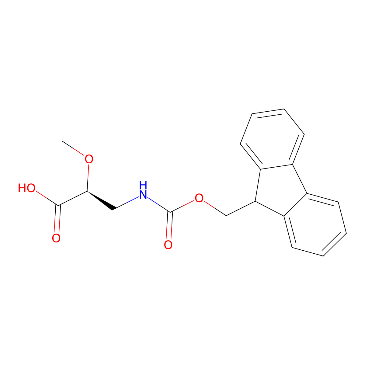 (2S)-3-({[(9H-fluoren-9-yl)methoxy]carbonyl}amino)-2-methoxypropanoic acid molecular structure, CAS 2171182-59-3