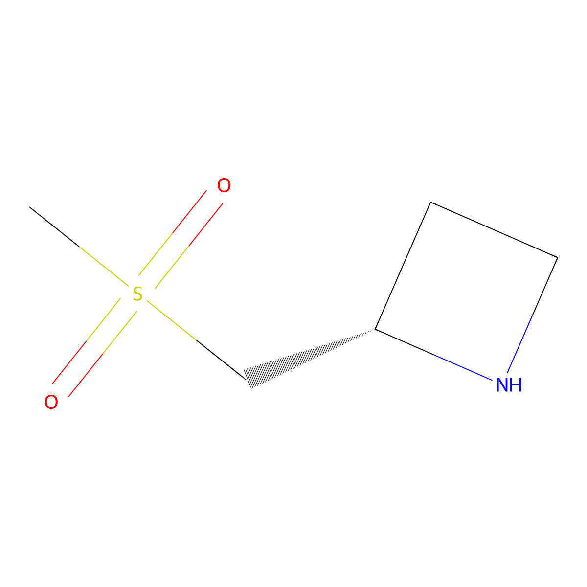 (2S)-2-(methanesulfonylmethyl)azetidine molecular structure, CAS 2171185-85-4