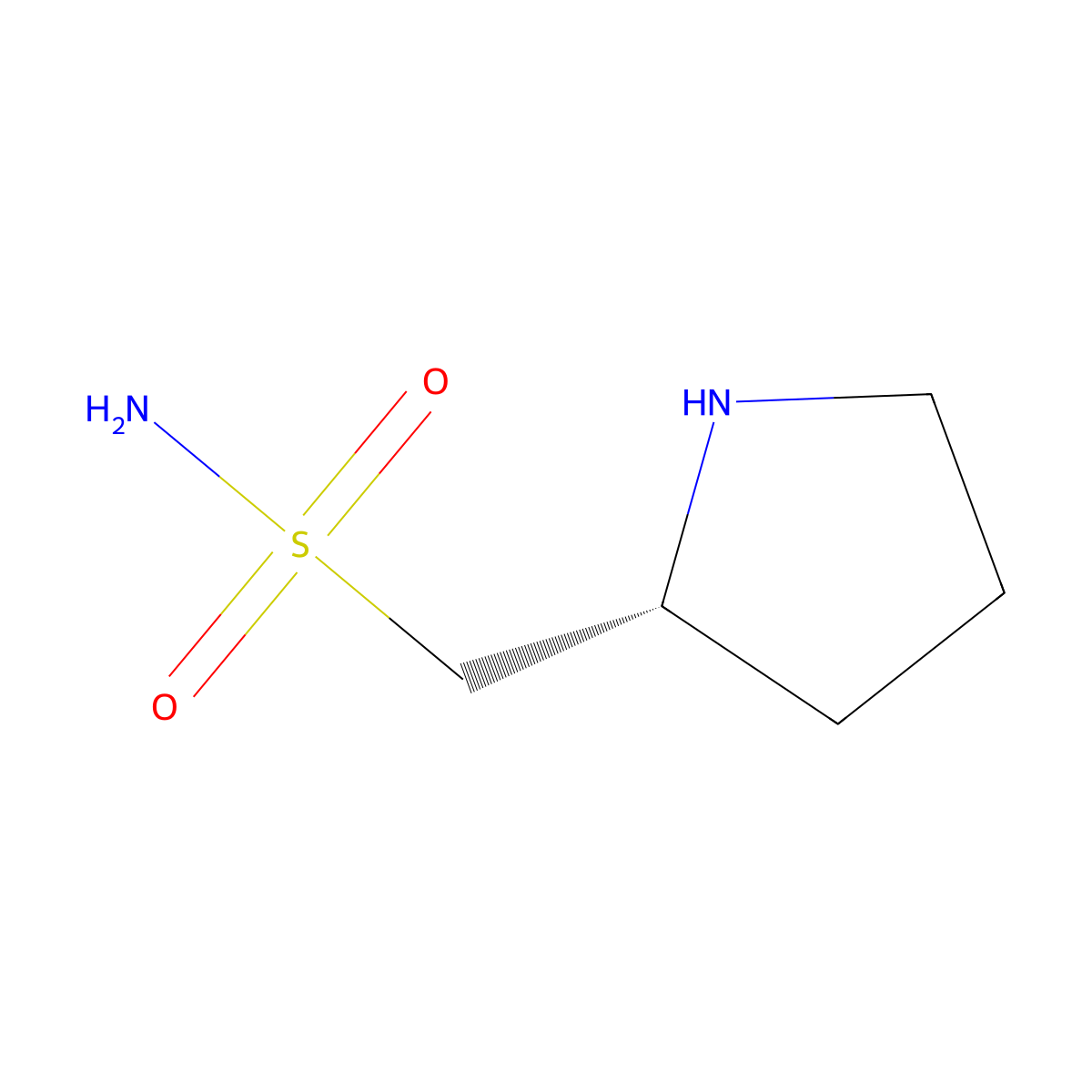 [(2R)-pyrrolidin-2-yl]methanesulfonamide molecular structure, CAS 2171188-38-6