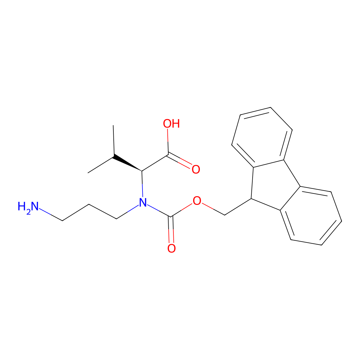 (2S)-2-[(3-aminopropyl)({[(9H-fluoren-9-yl)methoxy]carbonyl})amino]-3-methylbutanoic acid molecular structure, CAS 2171191-49-2
