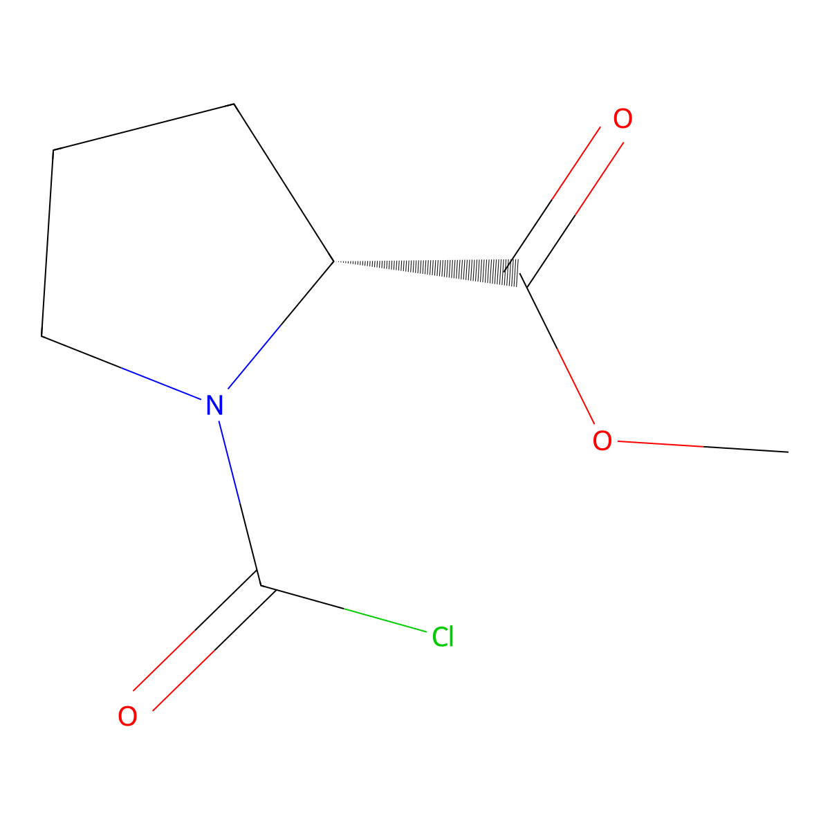 methyl (2R)-1-(carbonochloridoyl)pyrrolidine-2-carboxylate molecular structure, CAS 2171194-42-4