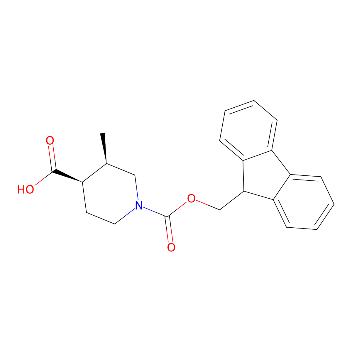 (3R,4R)-1-{[(9H-fluoren-9-yl)methoxy]carbonyl}-3-methylpiperidine-4-carboxylic acid molecular structure, CAS 2171195-94-9