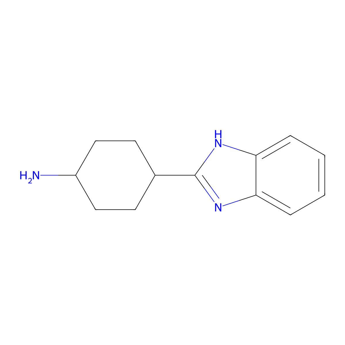 (1s,4s)-4-(1H-1,3-benzodiazol-2-yl)cyclohexan-1-amine molecular structure, CAS 2171196-07-7