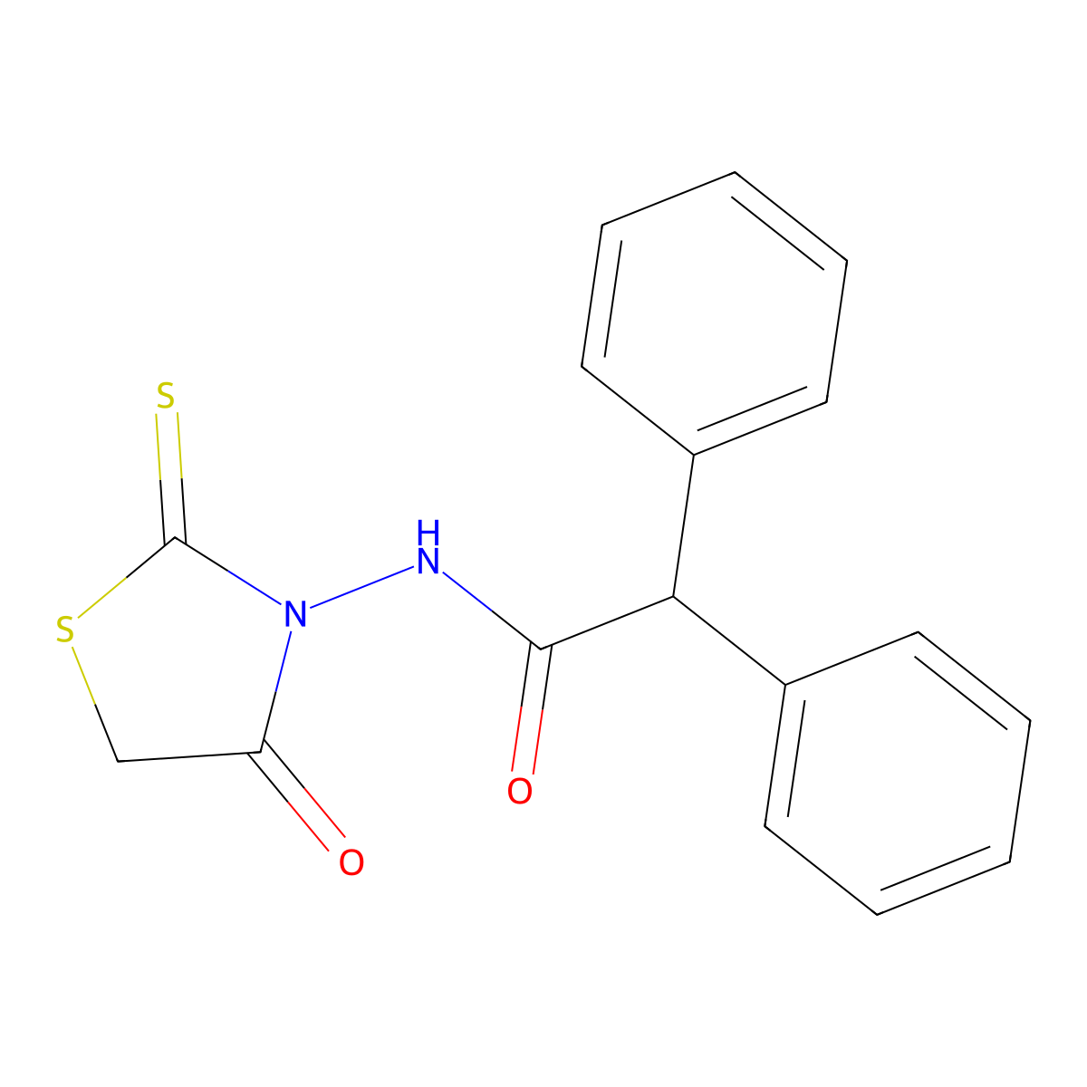 N-(4-oxo-2-sulfanylidene-1,3-thiazolidin-3-yl)-2,2-diphenylacetamide molecular structure, CAS 21712-36-7