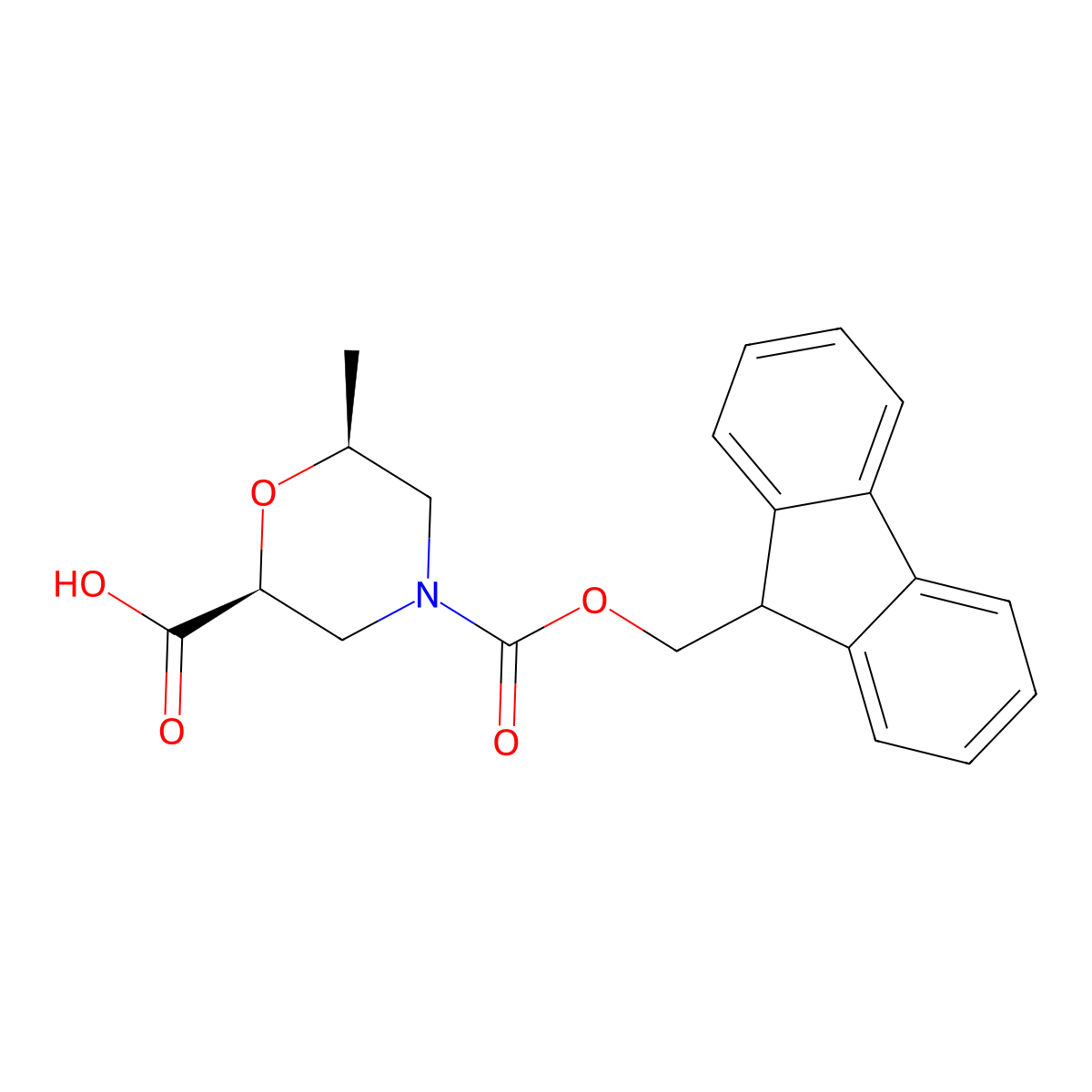 (2S,6S)-4-(((9H-fluoren-9-yl)methoxy)carbonyl)-6-methylmorpholine-2-carboxylic acid molecular structure, CAS 2171200-70-5