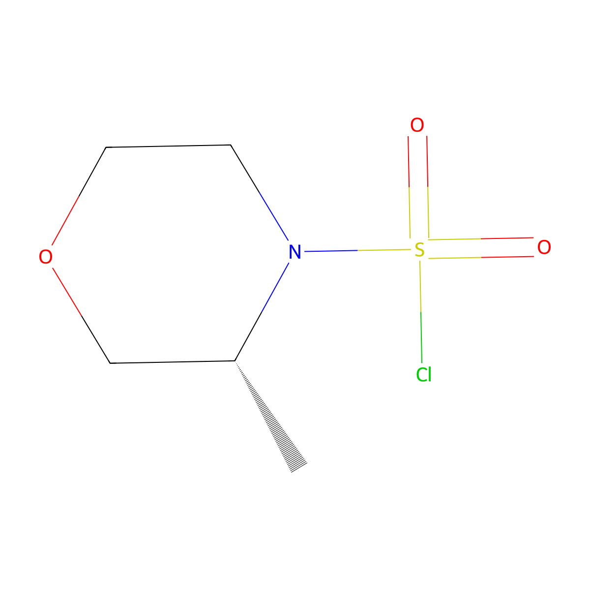 (3R)-3-methylmorpholine-4-sulfonyl chloride molecular structure, CAS 2171201-91-3