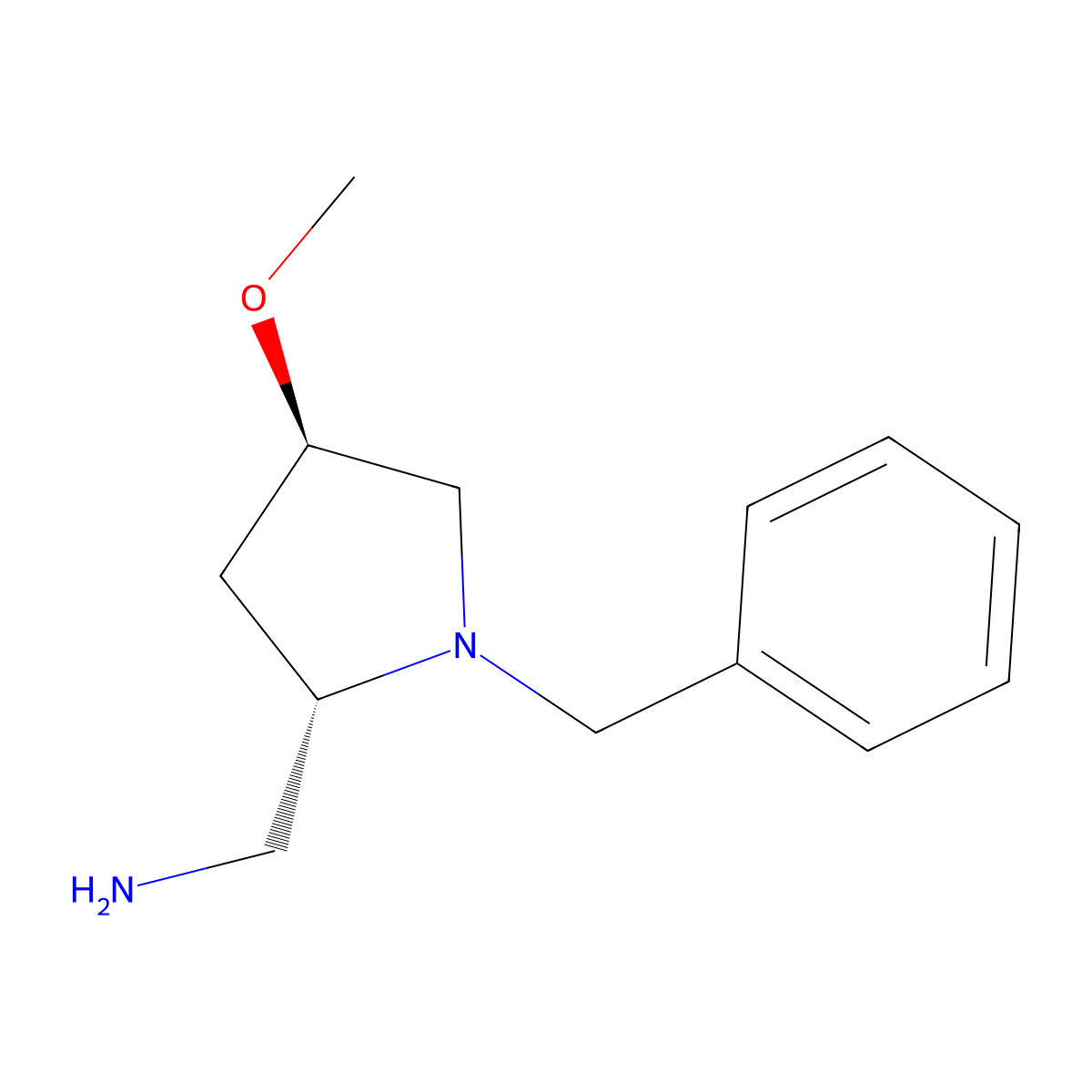 [(2S,4R)-1-benzyl-4-methoxypyrrolidin-2-yl]methanamine molecular structure, CAS 2171202-22-3