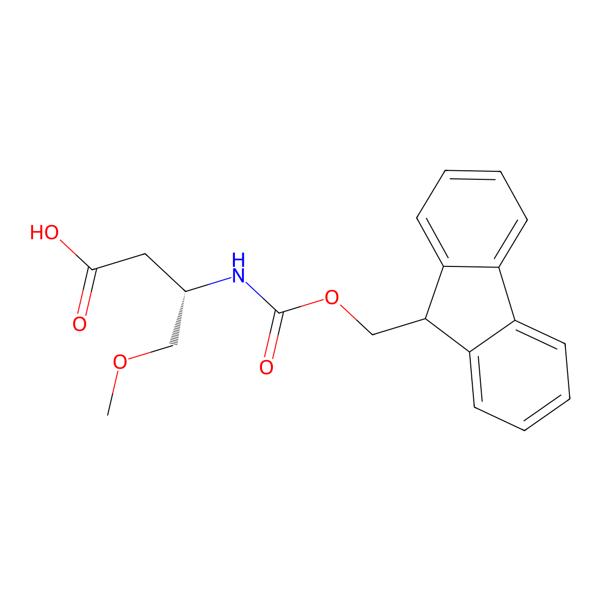 Fmoc-D-beta-homoSer(Me)-OH molecular structure, CAS 2171204-00-3