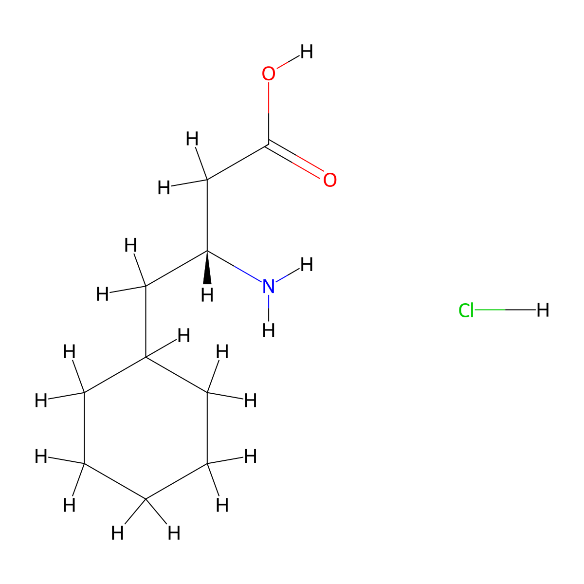 (3R)-3-amino-4-cyclohexylbutanoic acid hydrochloride molecular structure, CAS 2171204-32-1
