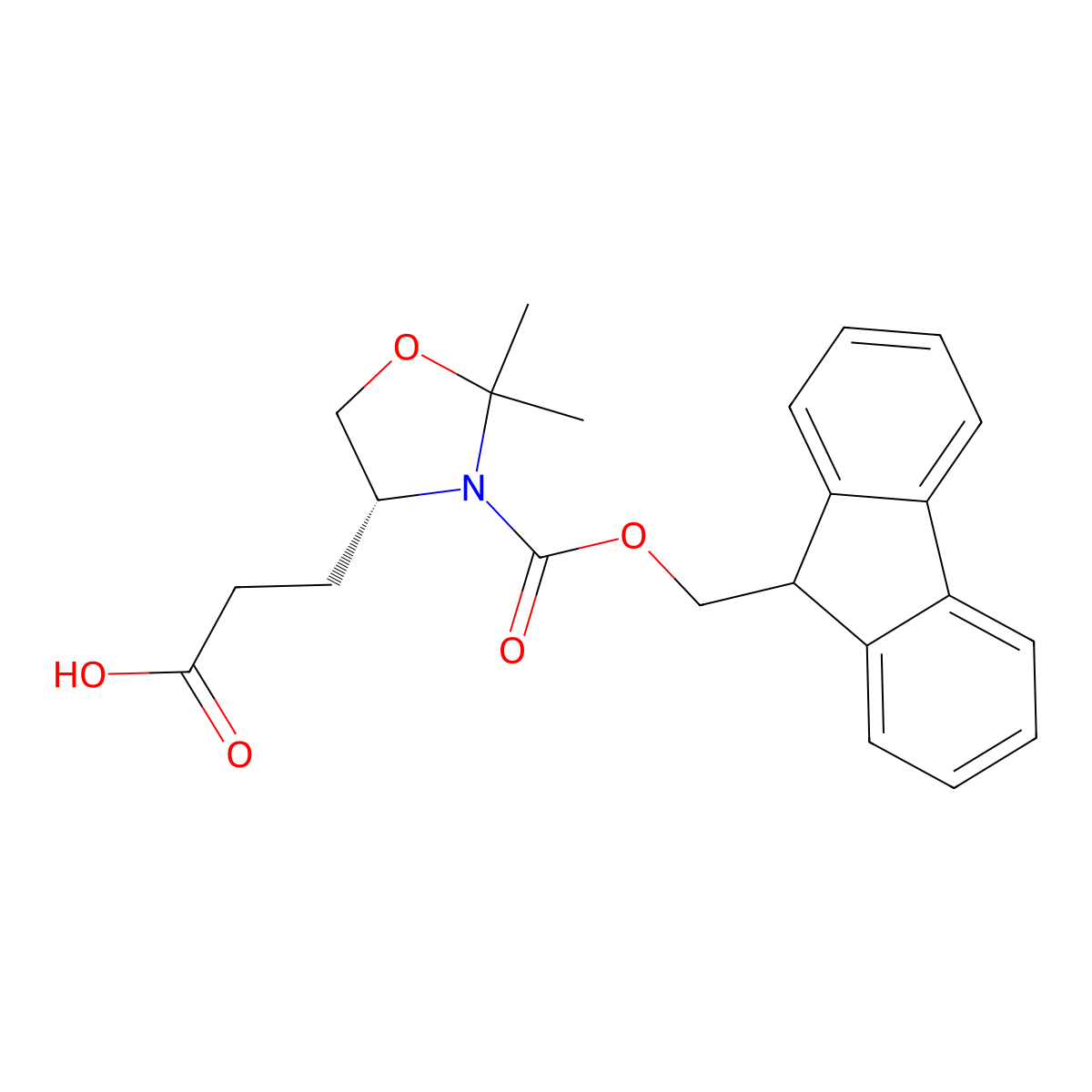 3-[(4R)-3-{[(9H-fluoren-9-yl)methoxy]carbonyl}-2,2-dimethyl-1,3-oxazolidin-4-yl]propanoic acid molecular structure, CAS 2171205-53-9