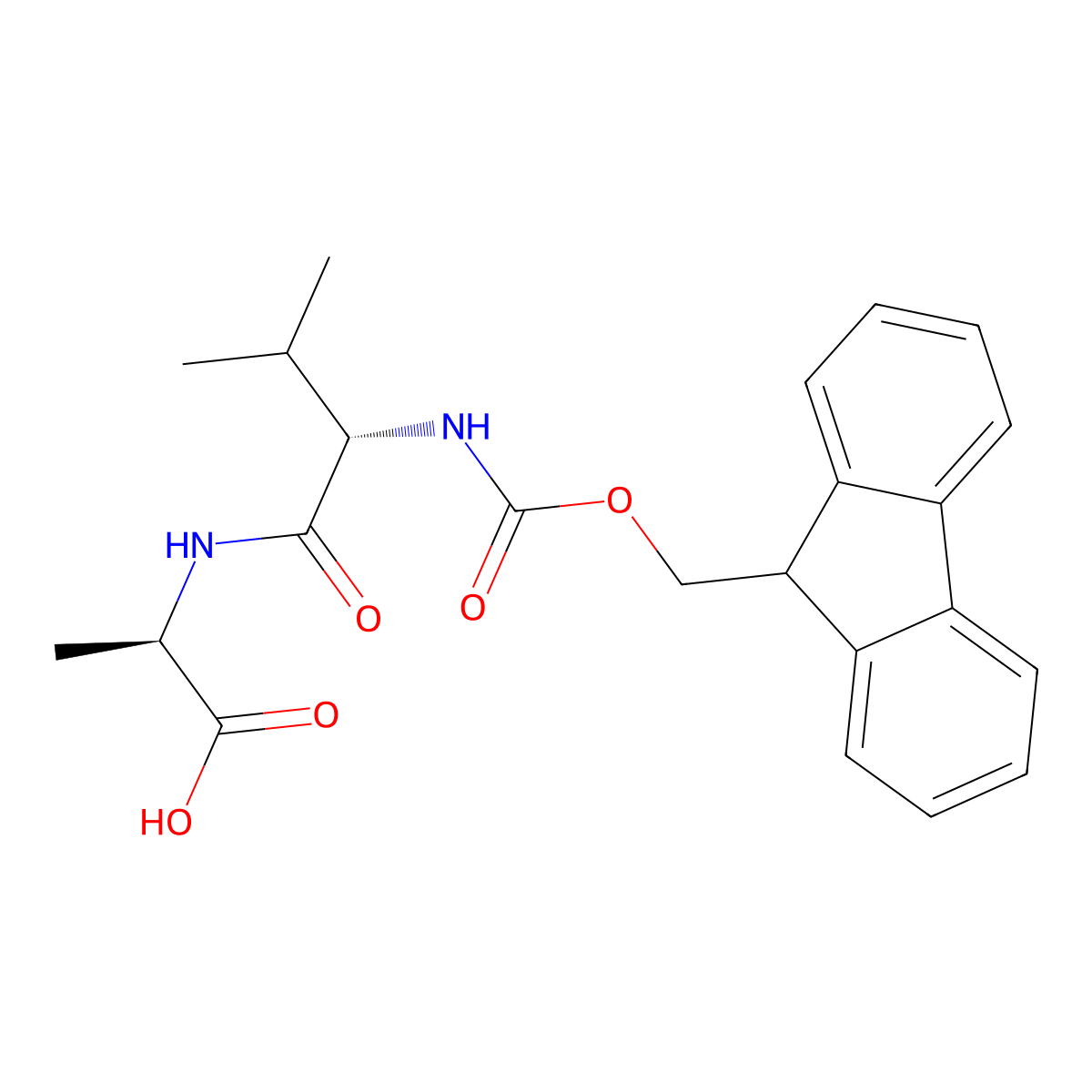 (2R)-2-[(2S)-2-({[(9H-fluoren-9-yl)methoxy]carbonyl}amino)-3-methylbutanamido]propanoicacid molecular structure, CAS 2171208-10-7
