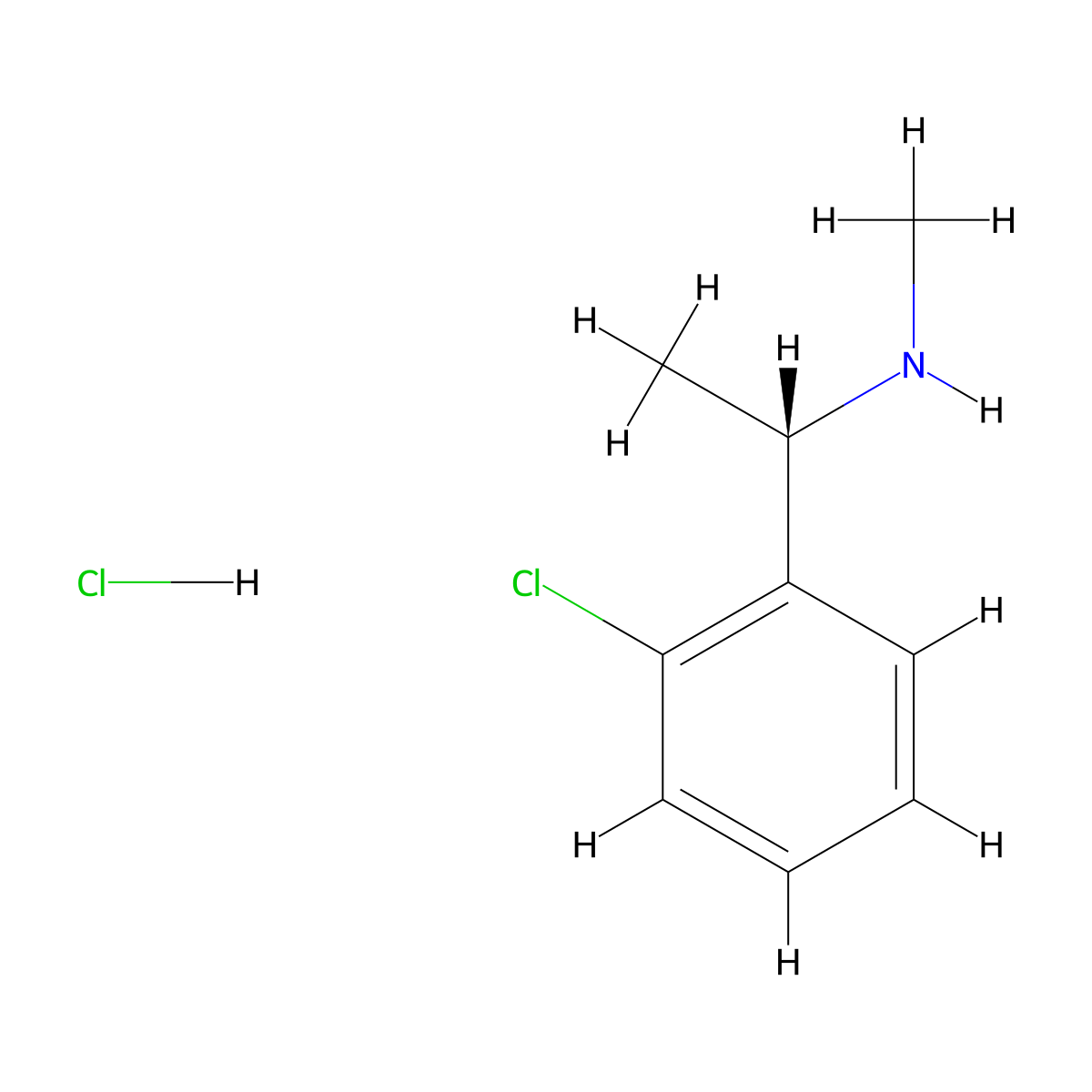 [(1S)-1-(2-chlorophenyl)ethyl](methyl)amine hydrochloride molecular structure, CAS 2171225-73-1
