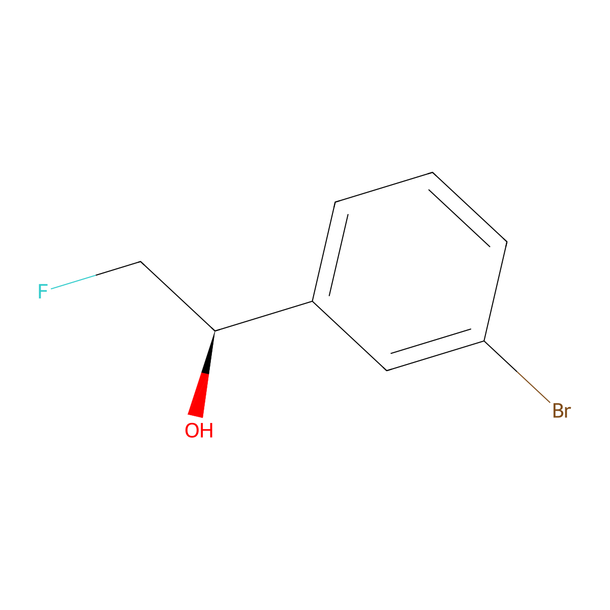 (1R)-1-(3-bromophenyl)-2-fluoroethan-1-ol molecular structure, CAS 2171225-92-4