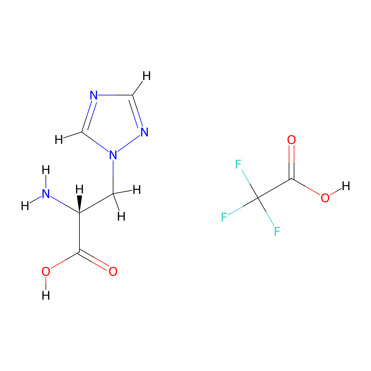 (2R)-2-amino-3-(1H-1,2,4-triazol-1-yl)propanoic acid trifluoroacetic acid molecular structure, CAS 2171226-55-2