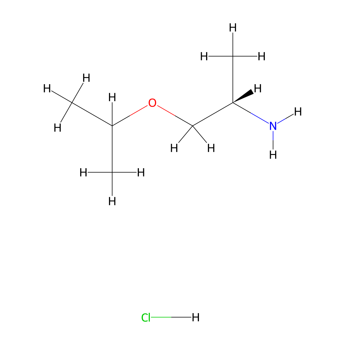 (2S)-1-(propan-2-yloxy)propan-2-amine hydrochloride molecular structure, CAS 2171226-93-8