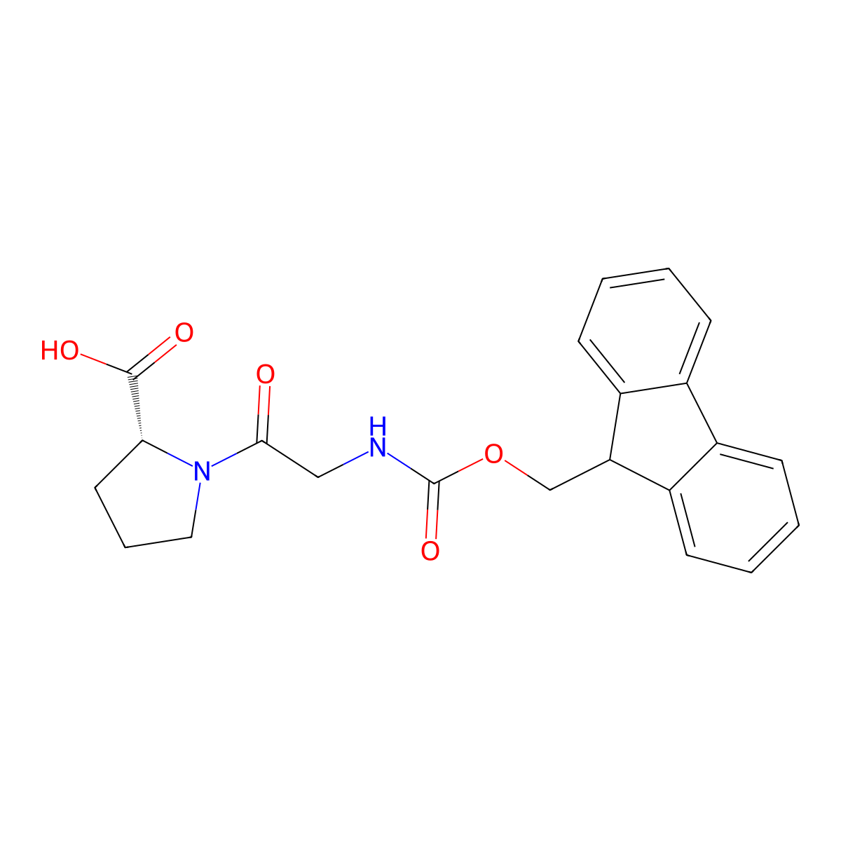 (N-Fmoc-glycyl)-D-proline molecular structure, CAS 2171235-45-1