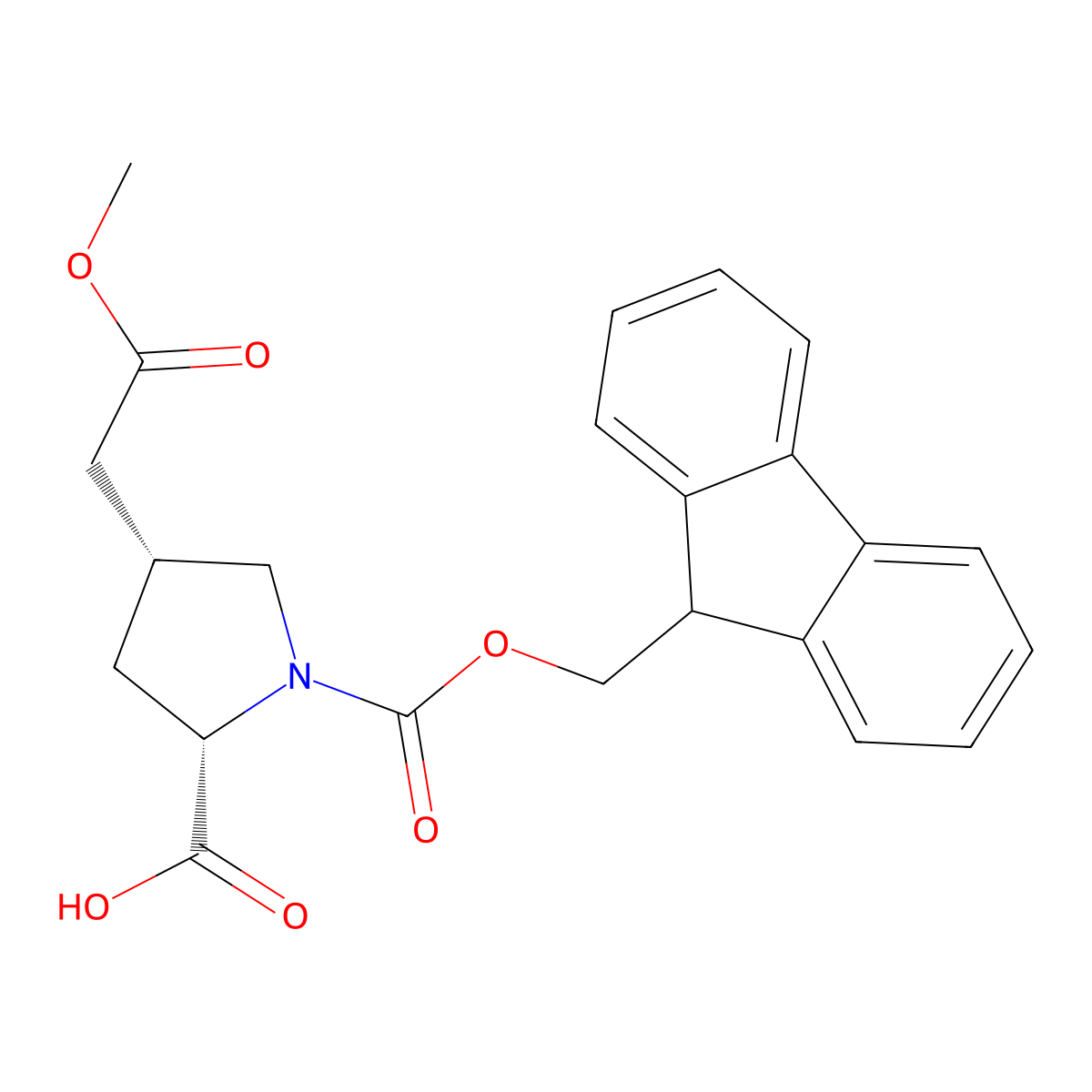 (2S,4R)-1-{[(9H-fluoren-9-yl)methoxy]carbonyl}-4-(2-methoxy-2-oxoethyl)pyrrolidine-2-carboxylic acid molecular structure, CAS 2171265-74-8
