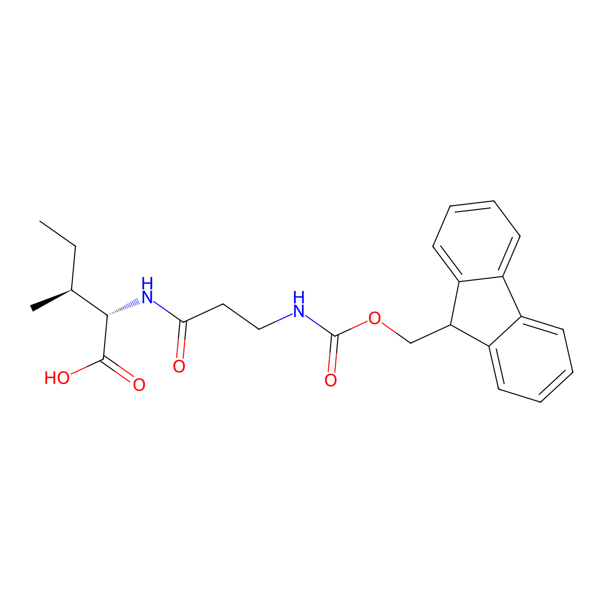 (2S,3S)-2-(3-((((9H-Fluoren-9-yl)methoxy)carbonyl)amino)propanamido)-3-methylpentanoic acid molecular structure, CAS 2171270-66-7