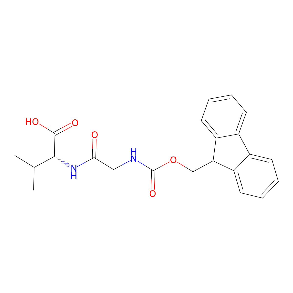 (2R)-2-[2-({[(9H-fluoren-9-yl)methoxy]carbonyl}amino)acetamido]-3-methylbutanoic acid molecular structure, CAS 2171272-26-5