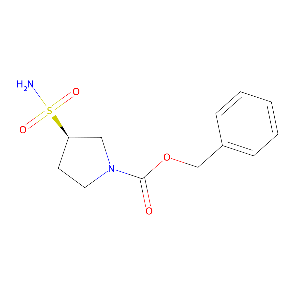 benzyl (3R)-3-sulfamoylpyrrolidine-1-carboxylate molecular structure, CAS 2171278-77-4