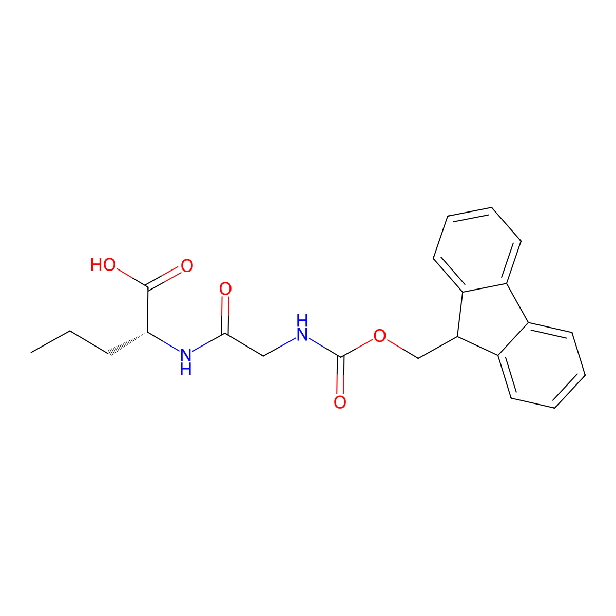 (2R)-2-[2-({[(9H-fluoren-9-yl)methoxy]carbonyl}amino)acetamido]pentanoic acid molecular structure, CAS 2171279-43-7