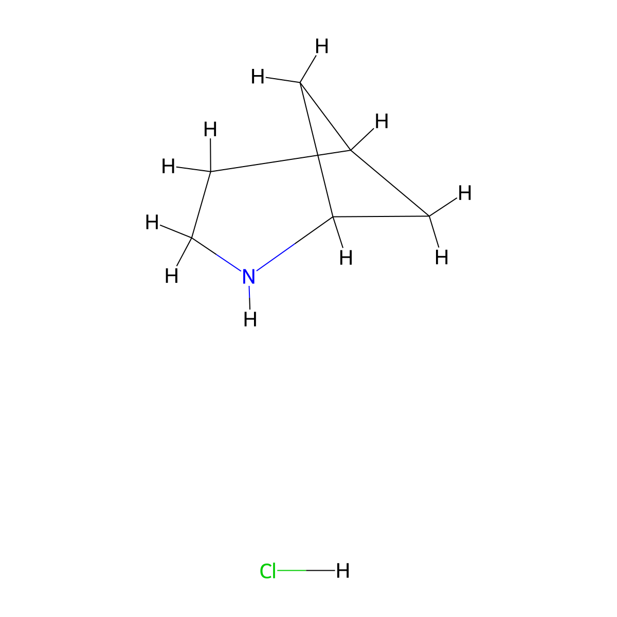 2-Azabicyclo[3.1.1]heptane hydrochloride molecular structure, CAS 2171280-54-7