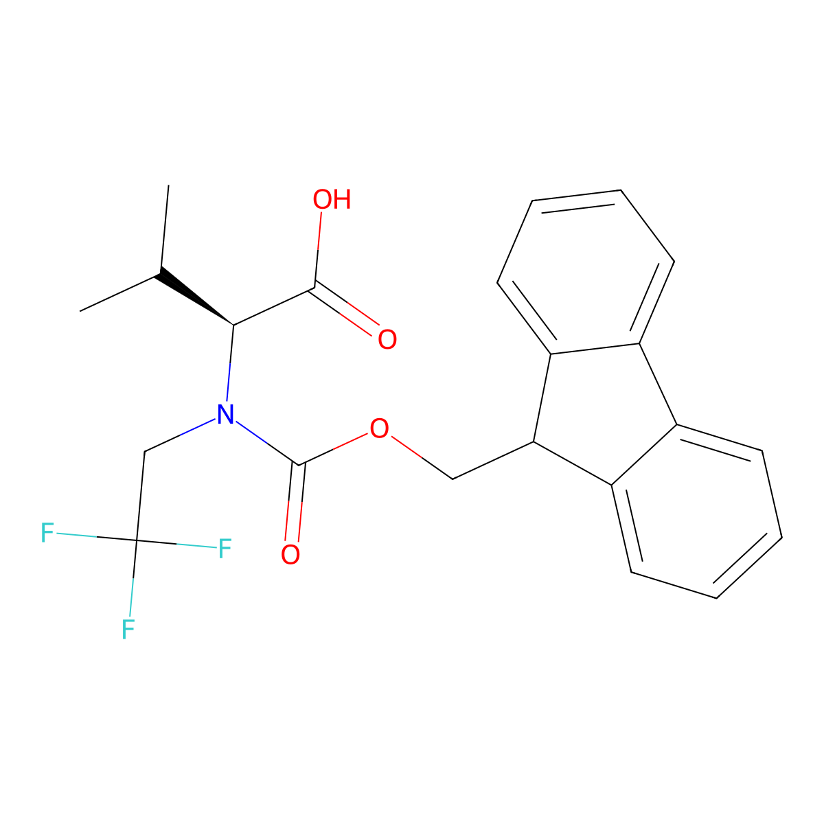 (2S)-2-({[(9H-fluoren-9-yl)methoxy]carbonyl}(2,2,2-trifluoroethyl)amino)-3-methylbutanoic acid molecular structure, CAS 2171281-70-0
