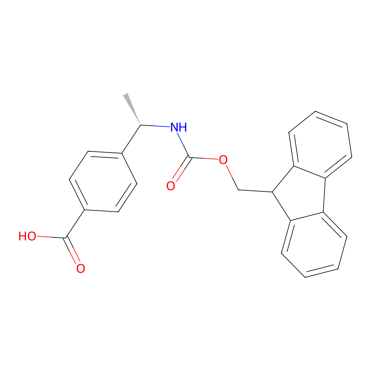 4-((1S)-1-((((9H-fluoren-9-yl)methoxy)carbonyl)amino)ethyl)benzoic acid molecular structure, CAS 2171287-88-8