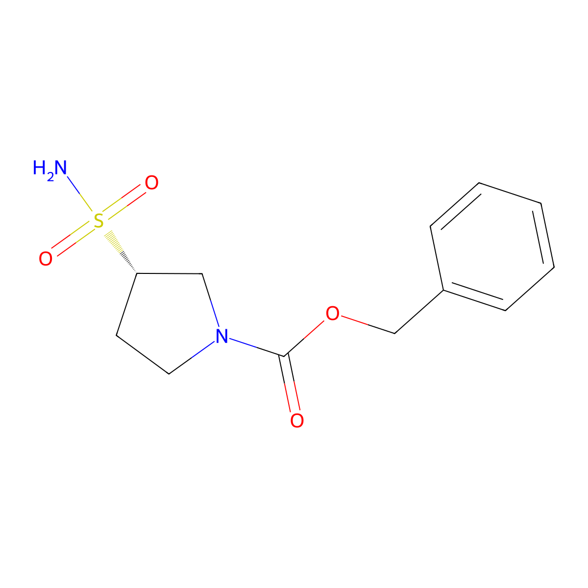 benzyl (3S)-3-sulfamoylpyrrolidine-1-carboxylate molecular structure, CAS 2171287-91-3