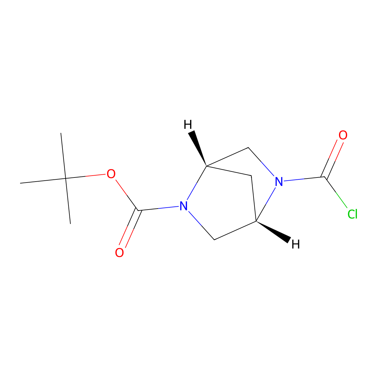 tert-butyl (1S,4S)-5-(carbonochloridoyl)-2,5-diazabicyclo[2.2.1]heptane-2-carboxylate molecular structure, CAS 2171290-43-8