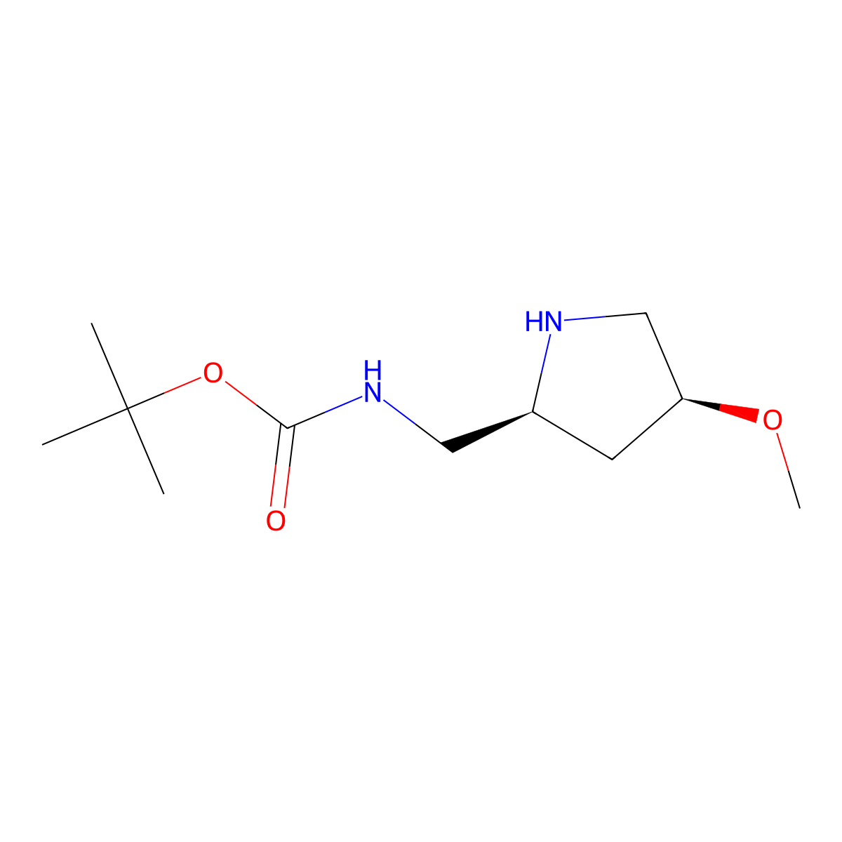tert-butyl N-{[(2S,4S)-4-methoxypyrrolidin-2-yl]methyl}carbamate molecular structure, CAS 2171290-59-6