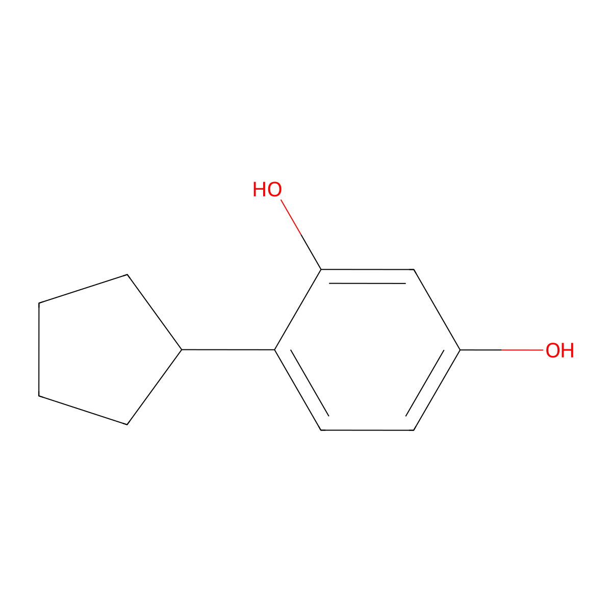 4-Cyclopentylbenzene-1,3-diol molecular structure, CAS 21713-03-1