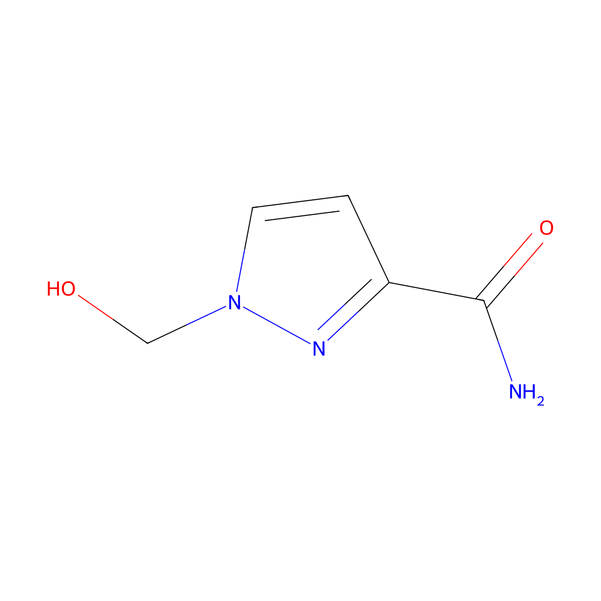1-(Hydroxymethyl)-1H-pyrazole-3-carboxamide molecular structure, CAS 2171313-73-6
