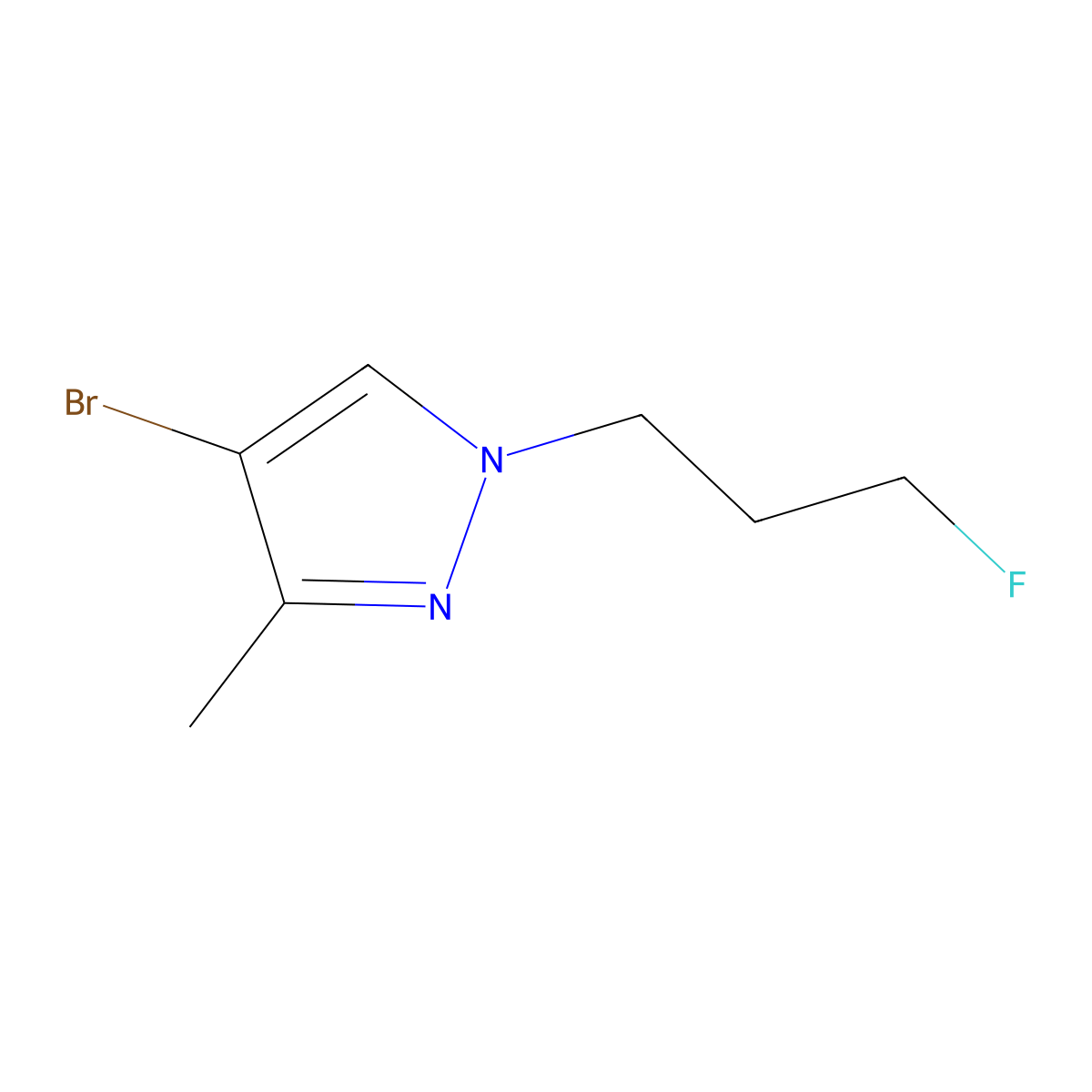 4-Bromo-1-(3-fluoropropyl)-3-methyl-1H-pyrazole molecular structure, CAS 2171313-90-7