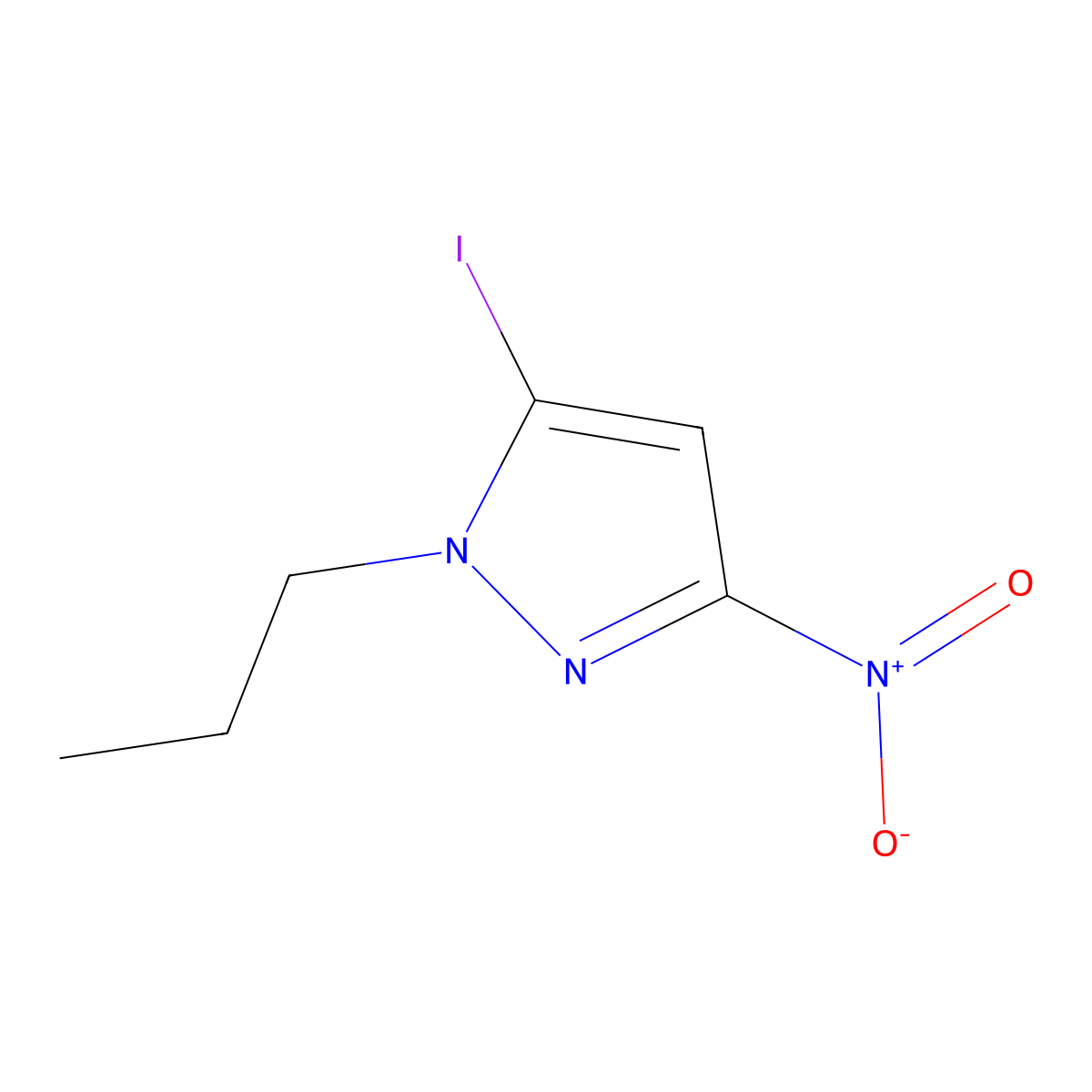 5-Iodo-3-nitro-1-propyl-1H-pyrazole molecular structure, CAS 2171313-95-2