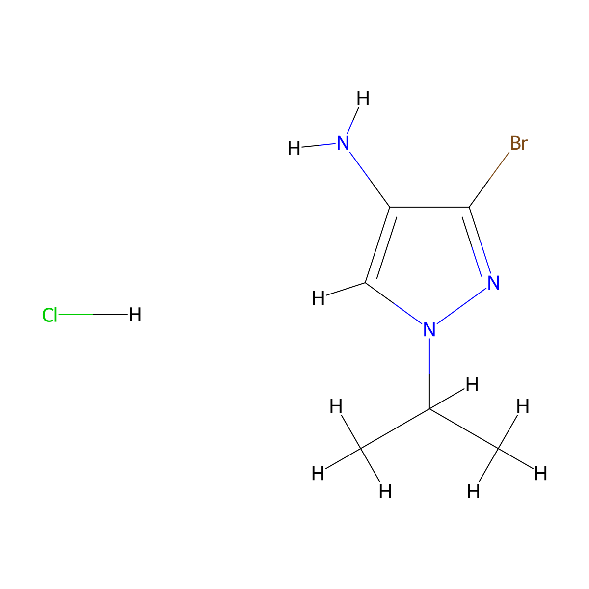 3-Bromo-1-isopropyl-1H-pyrazol-4-amine hydrochloride molecular structure, CAS 2171313-97-4