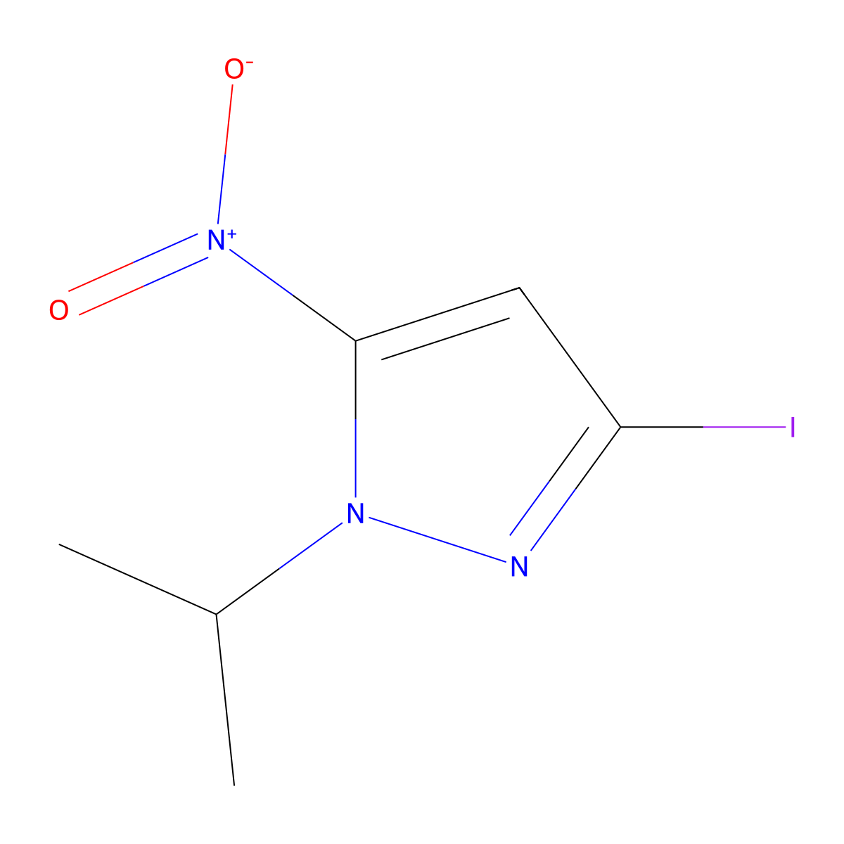3-Iodo-1-isopropyl-5-nitro-1H-pyrazole molecular structure, CAS 2171314-00-2