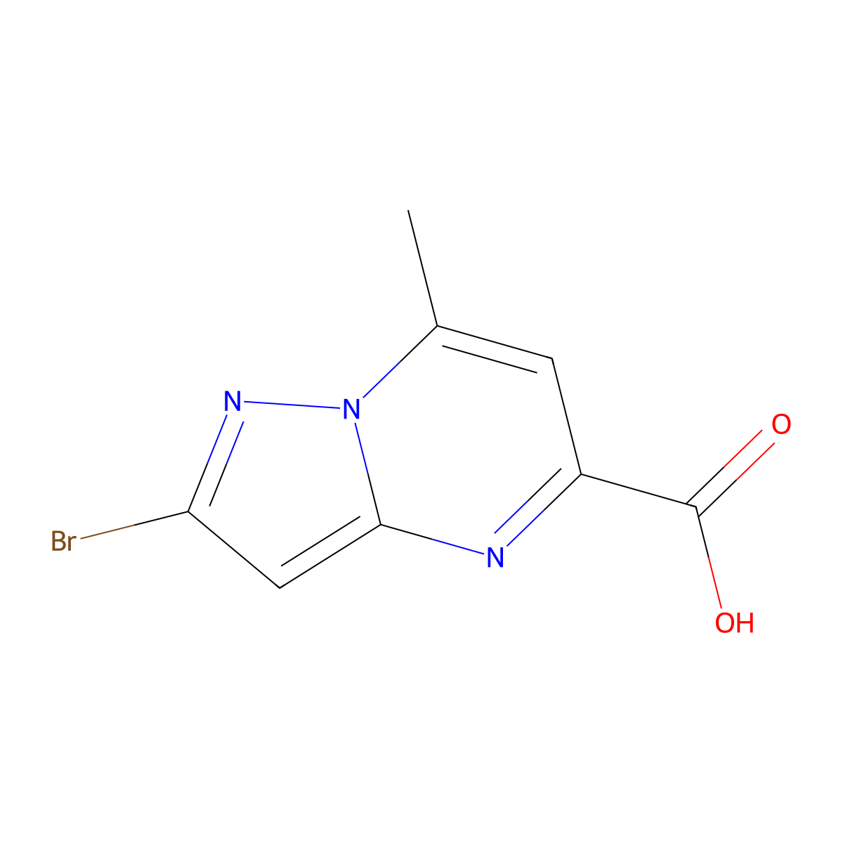 2-Bromo-7-methylpyrazolo[1,5-a]pyrimidine-5-carboxylic acid molecular structure, CAS 2171314-06-8