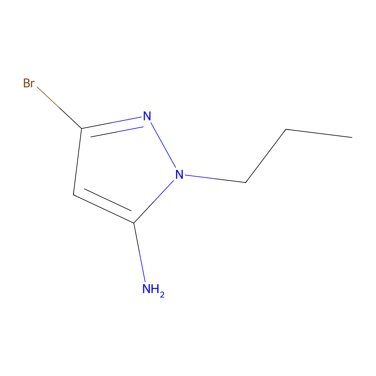 3-Bromo-1-propyl-1H-pyrazol-5-amine molecular structure, CAS 2171314-17-1