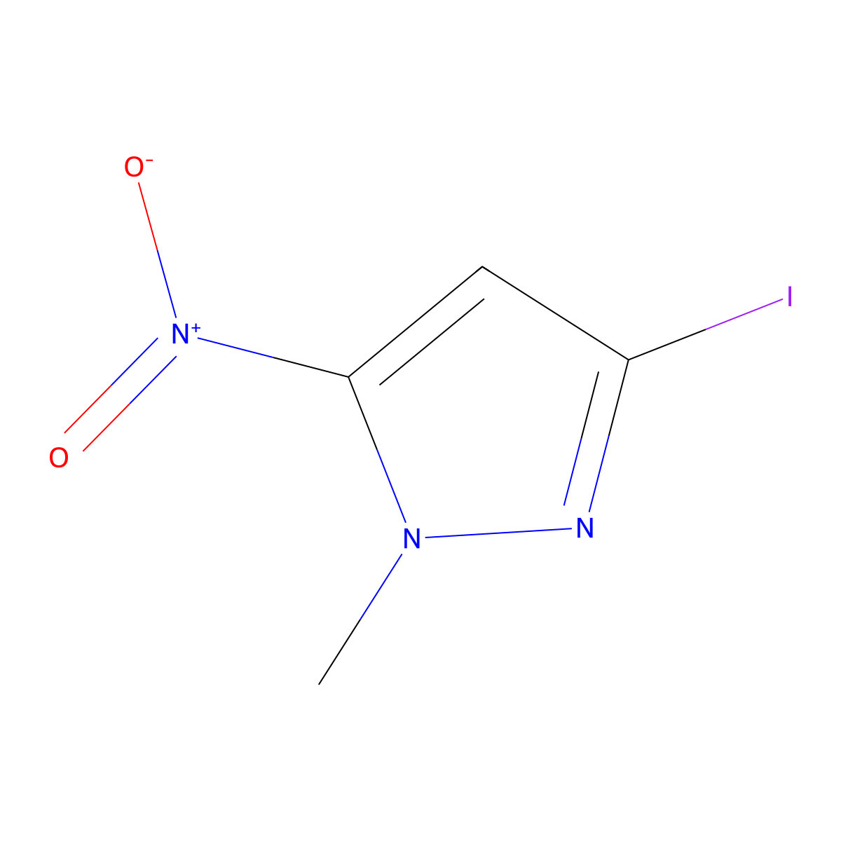 3-Iodo-1-methyl-5-nitro-1H-pyrazole molecular structure, CAS 2171314-54-6