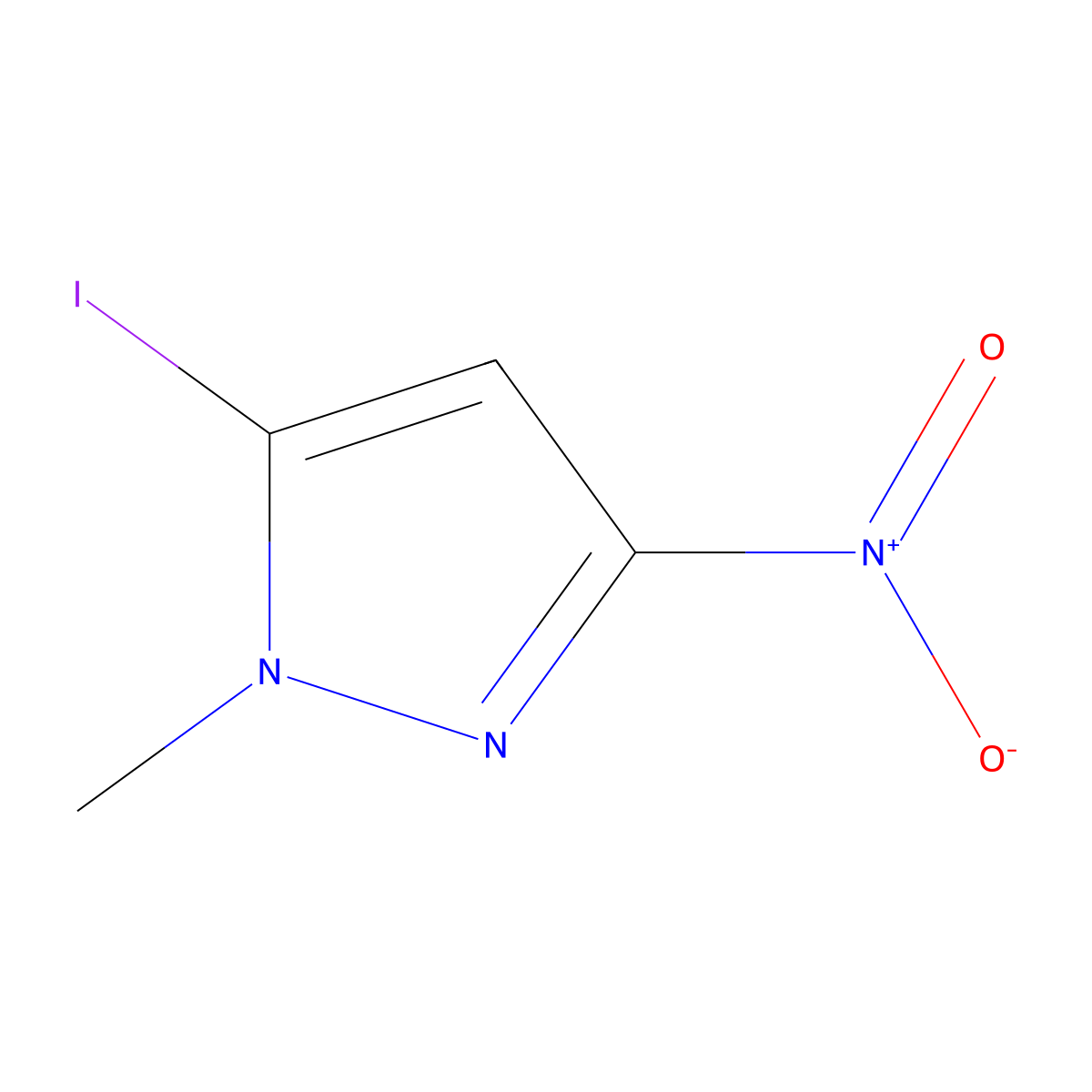 5-Iodo-1-methyl-3-nitro-1H-pyrazole molecular structure, CAS 2171315-04-9