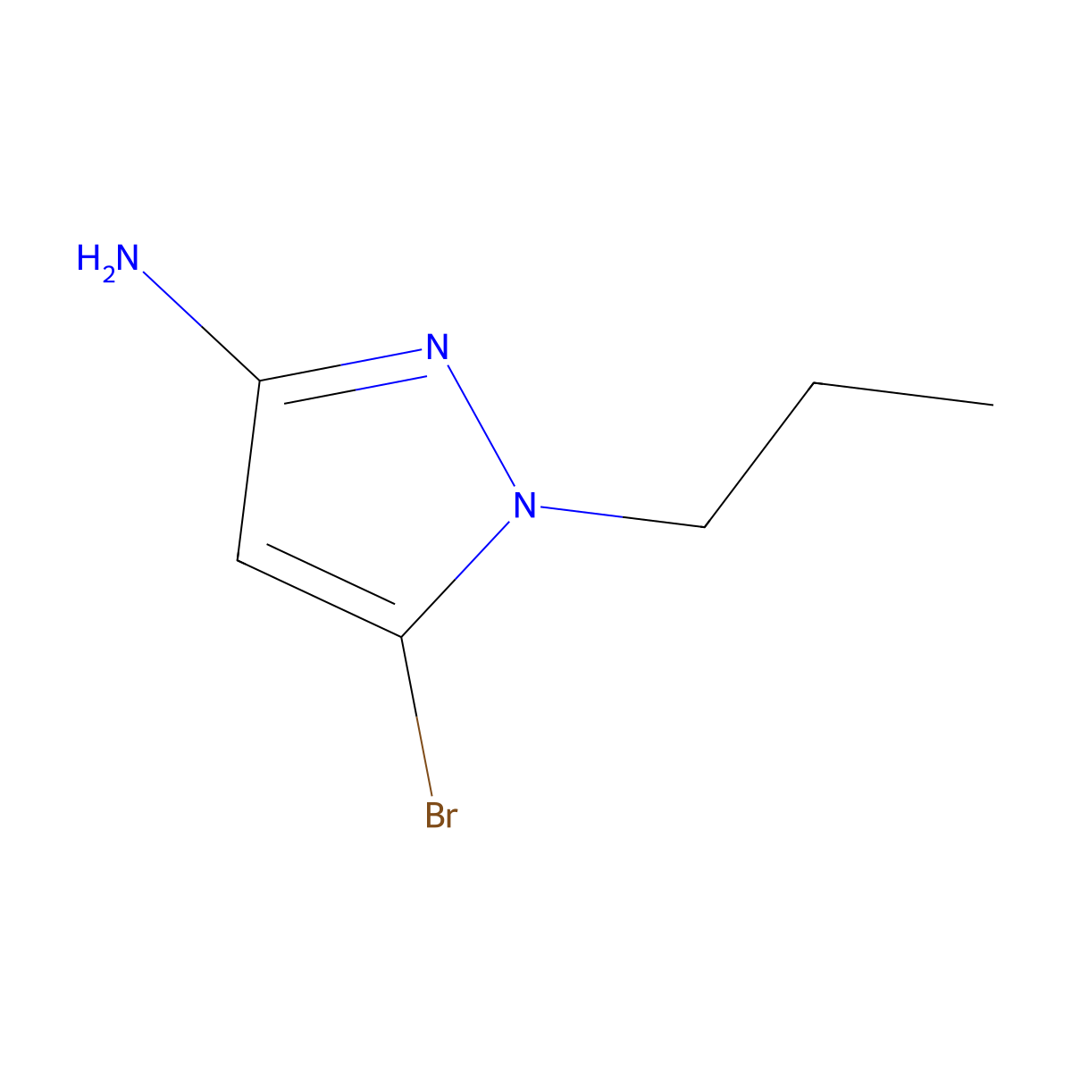 5-Bromo-1-propyl-1H-pyrazol-3-amine molecular structure, CAS 2171315-07-2