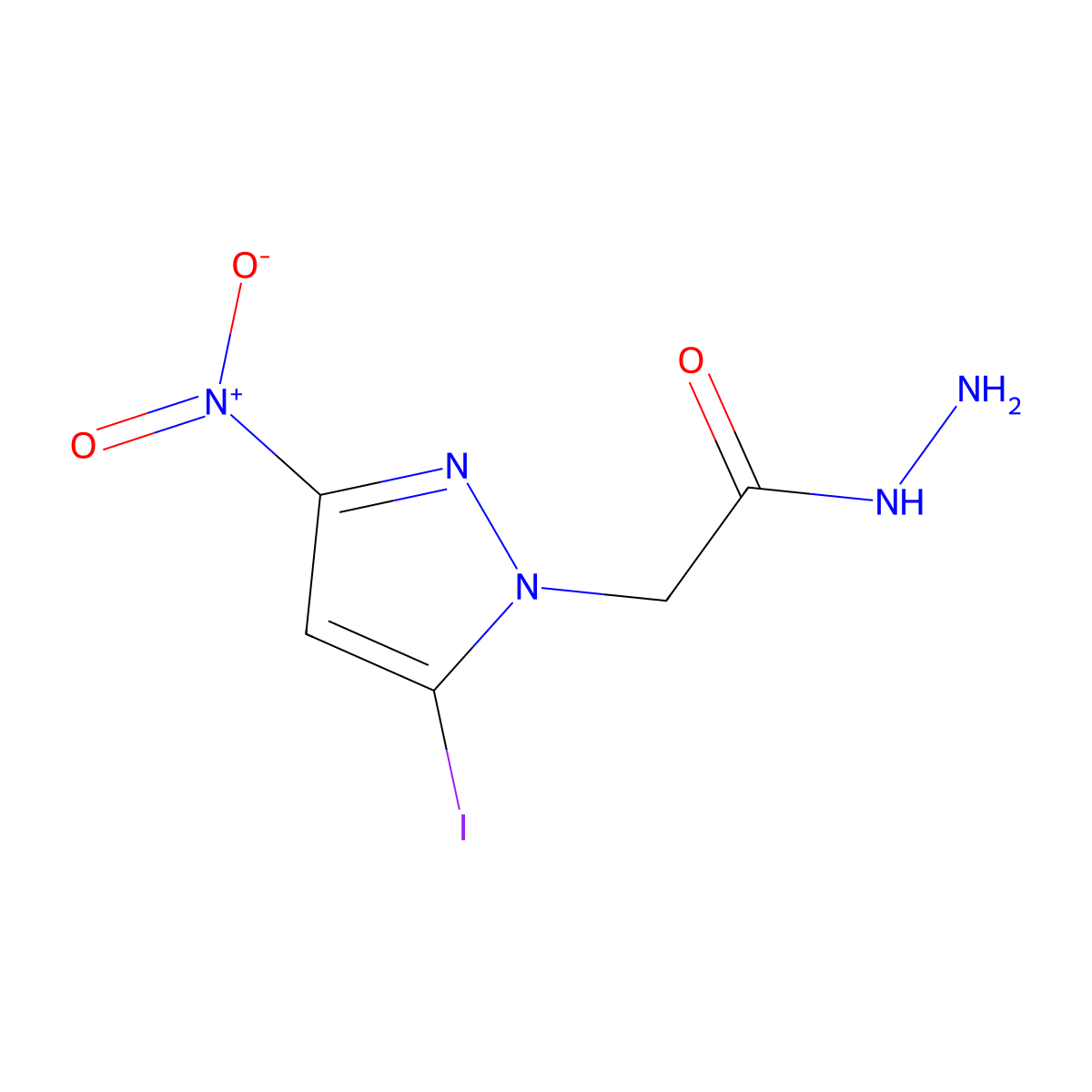 2-(5-Iodo-3-nitro-1H-pyrazol-1-yl)acetohydrazide molecular structure, CAS 2171315-10-7