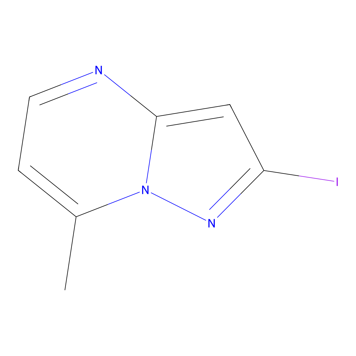 2-Iodo-7-methylpyrazolo[1,5-a]pyrimidine molecular structure, CAS 2171315-13-0